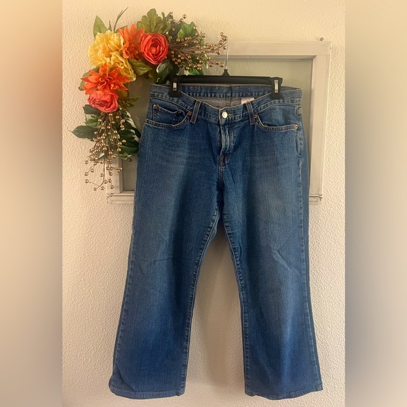 Lucky Brand Dungarees Mid Rise Flare Regular Length Size 12/31 - Picture 1 of 5